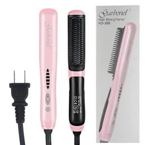 Electric Quick Heated Hair Straightener Comb Ceramic Heating Brush Negative Ion - Picture 1 of 18