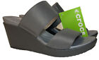 Crocs Leigh || 2-Strap Wedge Slide in Graphite— Size 10 Standard Fit