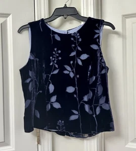 Kasper &Company Gilet in velluto, taglia-8, blu navy/viola/lilla chiaro - Foto 1 di 2