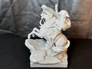 Caballo Potschappel Thieme Carl porcelana blanca sin pintar Napoleón Bonaparte - Imagen 1 de 7