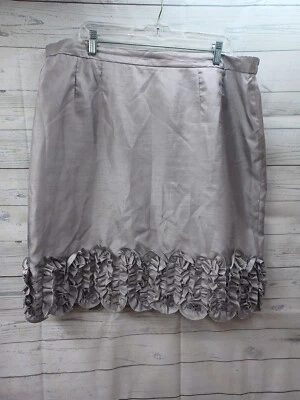 Gray Skirt Plus Sz Metallic Pencil Skirt Lined Hem Applique Sz 18W - Image 1 of 4