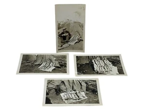 (4) Vintage Smoking Having Coffee Fisherman Camping Catch Fishing Sportsman - Picture 1 of 8