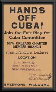 Lee Harvey Oswald Autograph & Cuba Flyer Reprint Original Period 1963 Paper *85 - Picture 1 of 1