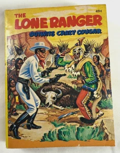 1968 The Lone Ranger Outwits Crazy Cougar Whitman Big Little Book 5774 Vtg NEW - Foto 1 di 12