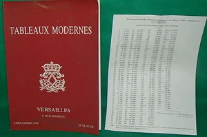 catalogue vente enchères VERSAILLES Tableaux modernes + liste prix de vente (23) - Imagen 1 de 2