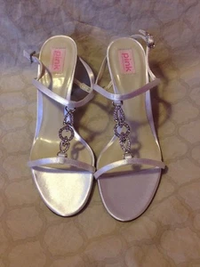 Pink Paradox London White Ivory Sandal Type Heel 8.5 (83) - Picture 1 of 7