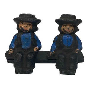 Vintage John Wright Cast Iron Amish 2 Boys on Bench 1997 Fig. A265 - Picture 1 of 6