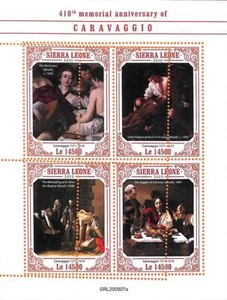 A6917 - SIERRA LEONE - ERRORE MISPERF Timbro - 2020 - CARAVAGGIO, ART - Foto 1 di 1