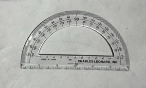 Charles Leonard Protractor - 6"" transparente - caja de 12 - Imagen 1 de 2