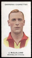 Tobacco Card, Carreras, FOOTBALLERS, 1934, J McClelland, Bradford, #59
