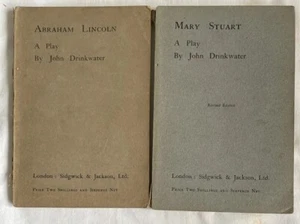 John Drinkwater Plays Antique Mary Stuart Abraham Lincoln 1923 X 2 IDLB - Foto 1 di 16