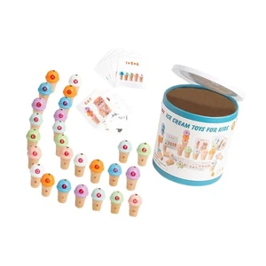 Ice Cream Counting and Color Sorting with Storage Bucket Spoons Stacking Toys - Bild 1 von 6