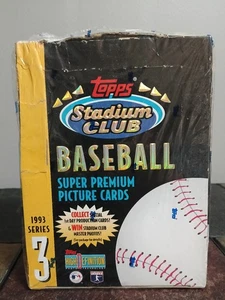 1993 Topps Stadium Club Baseball Serie 3 fabrikversiegelte Box * 24 Packungen * *Dinged* - Bild 1 von 10