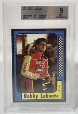 1991 Maxx #53 Bobby Labonte RC BGS 9.0 - Image 1 of 2