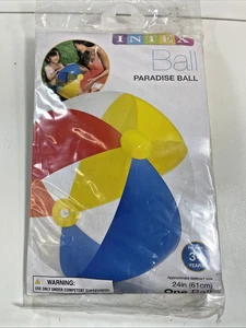 2014 Inflatable INTEX 24 Inches Multicolr Paradise Summer Pool Beach Ball Age 3+ - Picture 1 of 2