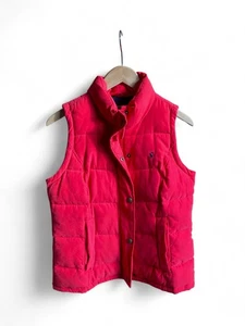 Joules Womens Red Padded Gilet Vest US8 / UK12 Med Puffer Zip Floral Lined Layer - Picture 1 of 13