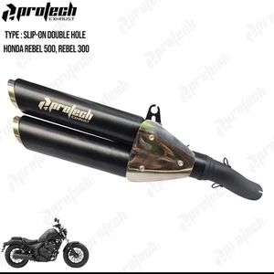 Slip-on Mide Pipe Honda Muffler REBEL CMX 500 Rebel 300 CMX500 CMX300 Exhaust  - Picture 1 of 1