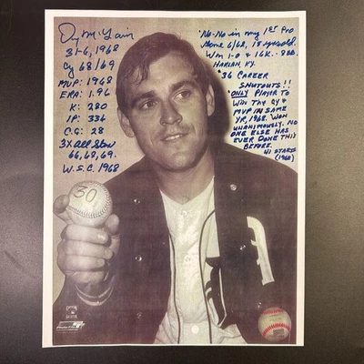 Detroit Tigers DENNY MCLAIN 1968 CY + INSCRIBED AUTOGRAPHED Photo - See DESC - Image 1 of 4