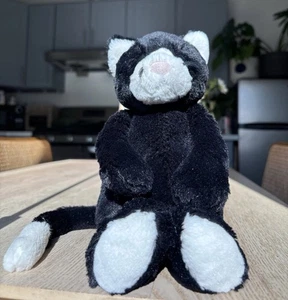 Jellycat London Medium Original Bashful Black & White Kitten Cat 12” Retired - Picture 1 of 11