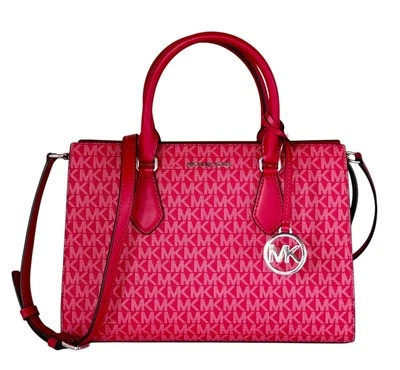 BOLSO DE HOMBRO MICHAEL KORS SHEILA MEDIANO CREMALLERA CENTRAL MK FRAMBUESA OSCURA Foto 1 de 4