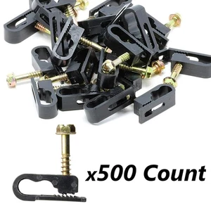 Sky RG-6 Dual Flex Kabel Clips zum Einschrauben schwarz Posten Paket 500 - Bild 1 von 6