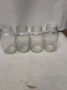 VTG Ball Mason Qt Canning Jars with Measurements and Harvest x4 - Picture 1 of 7