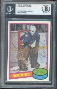 Hardy Astrom signierte 1980-81 O-Pee-Chee Karte #269 OPC Rockies BAS beschichtete Autogrammkarte - Bild 1 von 2