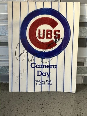 Ryne Sandberg 1984 Сезон Новичков Подписанные Кубики Камера Дневная Программа Автограф - Изображение 1 из 4