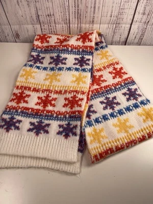 Old Navy Scarf Multicolor Snowflake Winter Cozy - Image 1 of 4