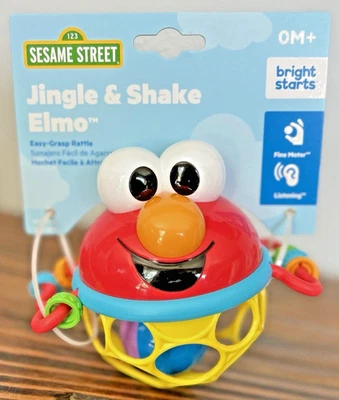 Новый с ценниками Bright Starts Sesame Street Jingle & Shake Elmo Easy Grasp Погремушка, Возраст 0+ - Изображение 1 из 4