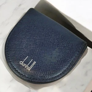 Dunhill Cadogan Navy Leather Coin Case Wallet - Used, Slight Wear - Picture 1 of 10