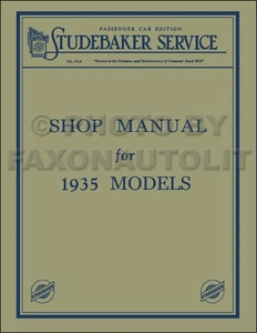 1935 Studebaker Shop Manual 35 Dictador Comandante Presidente Servicio de reparación 6 8 - Imagen 1 de 9