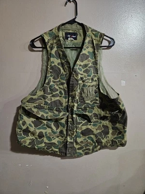 Chaleco camuflado de caza de pato pelirrojo vintage talla L aves acuáticas años 90 para hombre Foto 1 de 3