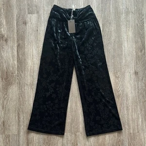 NWT Matilda Jane Marnie Jacquard Velour Wide Leg Pants - Picture 1 of 6