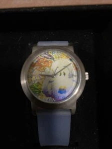 Nobody Barks In LA by Tom Everhart on Unisex Chrome Watch & Blue Rubber Strap - Picture 1 of 3
