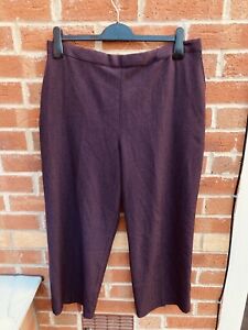 Size 16-18 Purple Trousers Elastic Waist Straight Leg W34 L25 Excellent L9