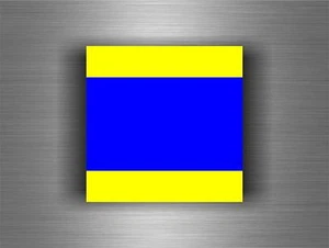Sticker adesivi   codice internazionale nautica bandiera D DELTA segnalazione - Imagen 1 de 1