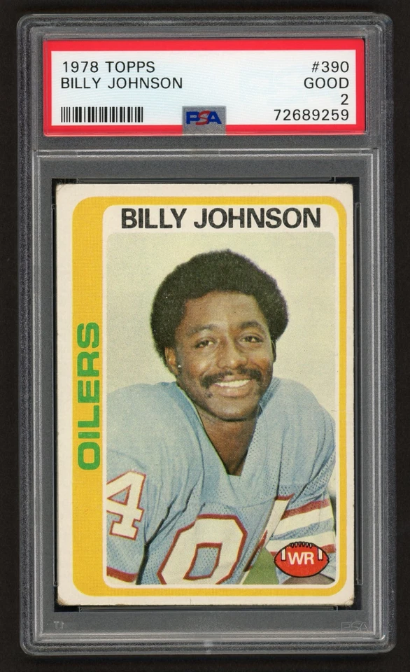 1978 TOPPS BILLY "WHITE SHOES" JOHNSON #390 VINTAGE PSA 2 GOOD - Image 1 of 3