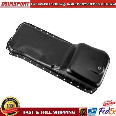 Engine Oil Pan Sump Fit 1989-1993 1990 Dodge D250 D350 W250 W350 5.9L L6 Diesel - Image 1 of 4