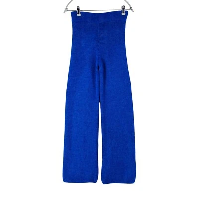 Mango Mujer Azul Punto Corte Recto Regular Pantalones TALLA XS - Imagen 1 de 4