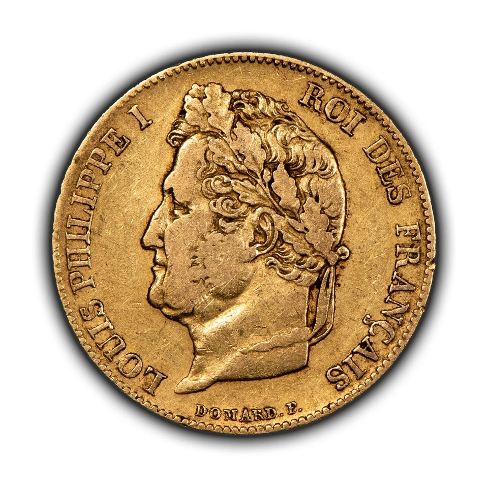 Золотая монета Франции 20 франков 1847-A - немного оригинального блеска - 0,1867 AGW - G3626 - Изображение 1 из 4