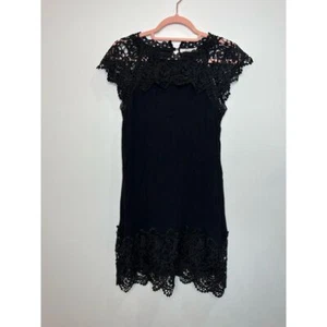 Andree by Unit Dress Small Black Crochet Lace Mini Fairy WhimsiGoth Cottagecore - Picture 1 of 4