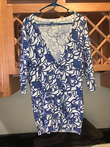 ANTHROPOLOGIE MOTH GRÖSSE SMALL BLAU/WEISS GEKNÖPFT DAMEN CARDIGAN GR-8 - Bild 1 von 6