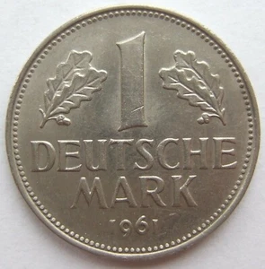 Coin BRD 1 German Mark 1961 G in Extremely fine / Brilliant uncirculated - Picture 1 of 2