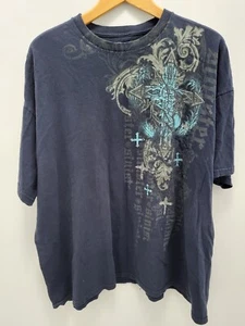 Camiseta Sinister Para Hombre 2XL Azul Vintage Cruces Y2K - Imagen 1 de 8