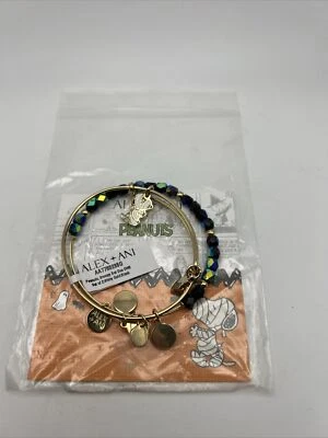 Alex and Ani Peanuts Halloween Snoopy Bat Duo Set de 2 Oro Brillante/Negro Foto 1 de 4