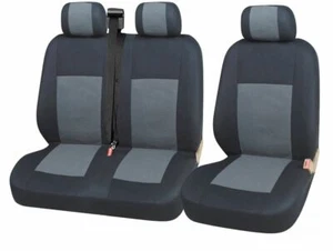2+1 Fundas de asiento delanteras de autobús furgoneta Fundas grises adecuadas para Ford Transit - Imagen 1 de 4