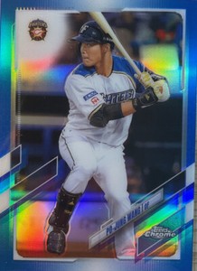2021 Topps NPB Chrome #15 Po Jung Wang Blue Refractor Parallel #/150 Fighters