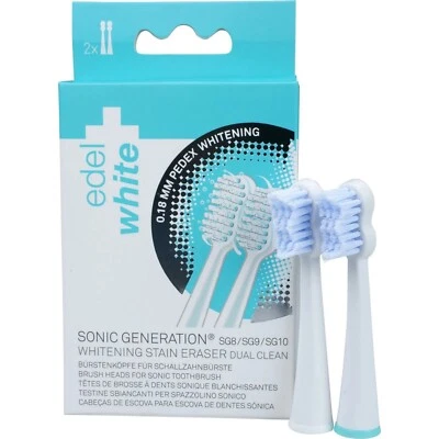 edel+white Whitening Bürstenköpfe 2'er Pack Sonic Generation Schallzahnbürsten