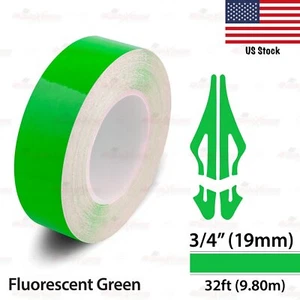 3/4" Vinyl Pinstriping Pin Stripe Styling Tape Sticker 19mm FLUORESCENT GREEN - Picture 1 of 12